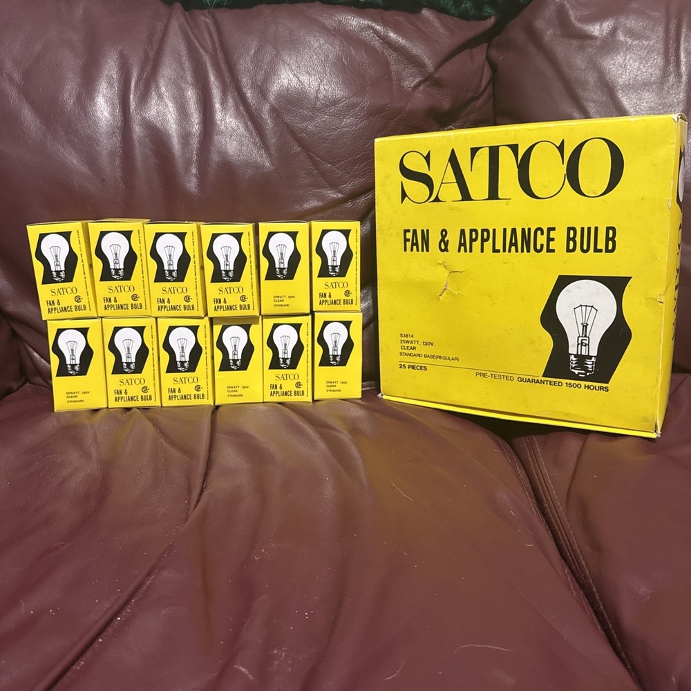 Lot Of(12) SATCO Fan Appliance Light Bulb S3814 Clear 25 Watt 130v Standard Base